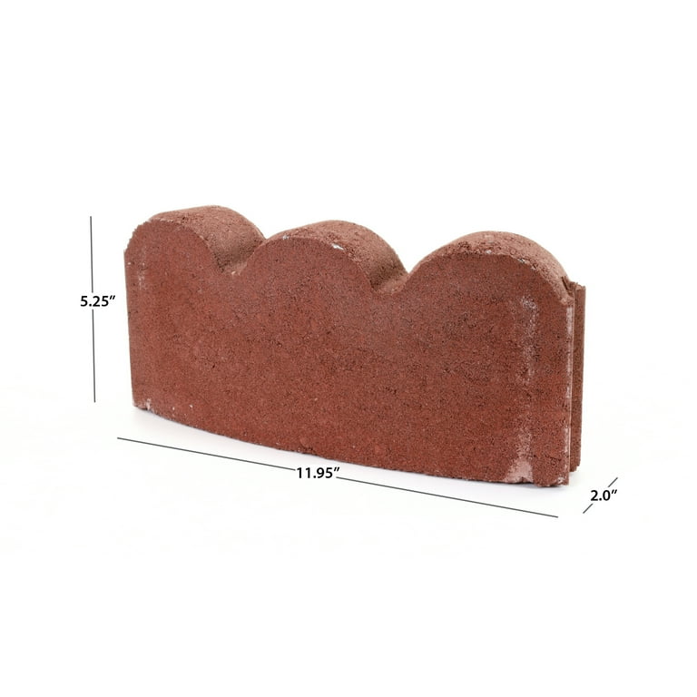 Pavestone 12" Curved Scallop Red Concrete Edger