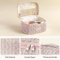 thumbnail image 2 of Bolsa de maquillaje HBSelect acolchada de algodón para viajes, 3 unidades, para mujeres y niñas, 2 of 7