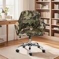 thumbnail image 2 of Xoenoiee Hunting Camo Print Stretch Back Dining Chair Covers with Armrest Accent Chair Cover Slipcover with Arm, Washable Upholstered Arm Dining Chair Protector for Dining Living Room, 2 of 7