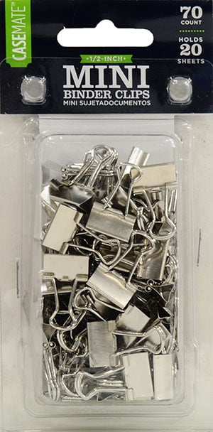 Pen + Gear Mini Binder Clips, Home School Office Supplies, Silver, 70 Count