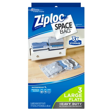 Ziploc Large Space Bag Vacuum Seal Bags, 3-Piece