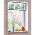 thumbnail image 4 of Valances for Windows Orange Teal Blue Pumpkin Rod Pocket Cafe Window Treatments Valance Curtains for Kitchen Bathroom Laundry Basement Windows 60"x18", 4 of 6