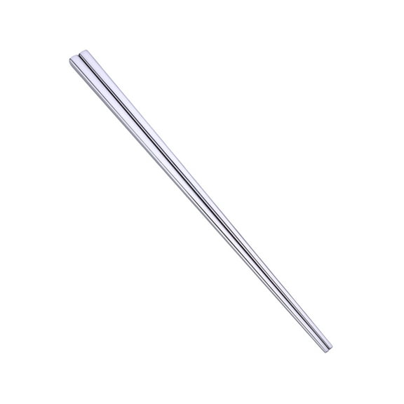 1 Pair 304 Stainless Steel Square Tail Chopsticks Reusable Metal Polished Chopsticks for Home (Silver)