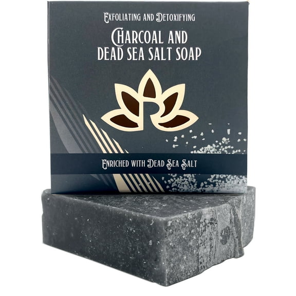 Black Charcoal Soap Bar Natural Cold Process Soap Whiskey, Leather and Patchouli Scent Mix Bar Handmade in USA by Relaxcation