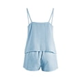 thumbnail image 5 of FASHOFT Cotton Pajamas for Women Set 2 Piece Camisole And Shorts Pj Sets Soft Breathable Summer Lounge Sleepwear Blue L, 5 of 6
