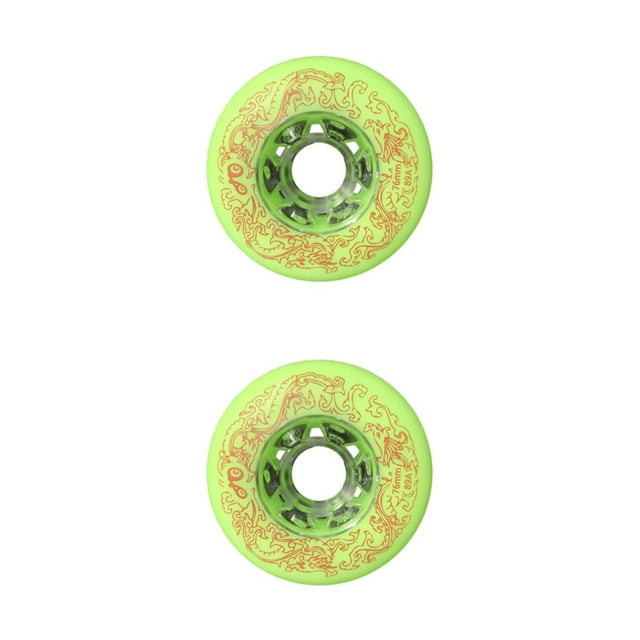 Youkk 2 Pcs Support Silencieux Amélioré et Élargi - Roue de Patin à Roulettes en Ligne pour Professionnel Vert 76mm 2ensemble