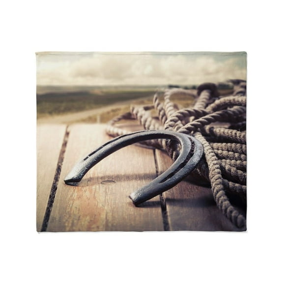 CafePress - Western Horseshoe Throw Blanket - Soft Fleece Throw Blanket, 50"x60" for All Ages