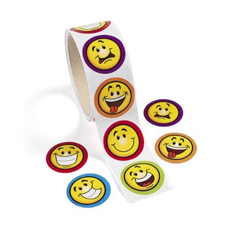 - Fun Express Goofy Smile Face Stickers (1 Roll)