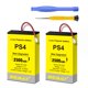 thumbnail image 1 of Batería BEBAT para control de PS4 (2 unidades), 2500 mAh, repuesto para control de PS4 Pro Slim (modelos 2016 o posteriores), CUH-ZCT2 o CUH-ZCT2U, con kits de herramientas. No compatible con modelos, 1 of 5