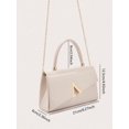 thumbnail image 6 of Women’s Beige Top Handle Handbag, Glossy Patent Leather Style Purse for Party and Daily Use, 6 of 8