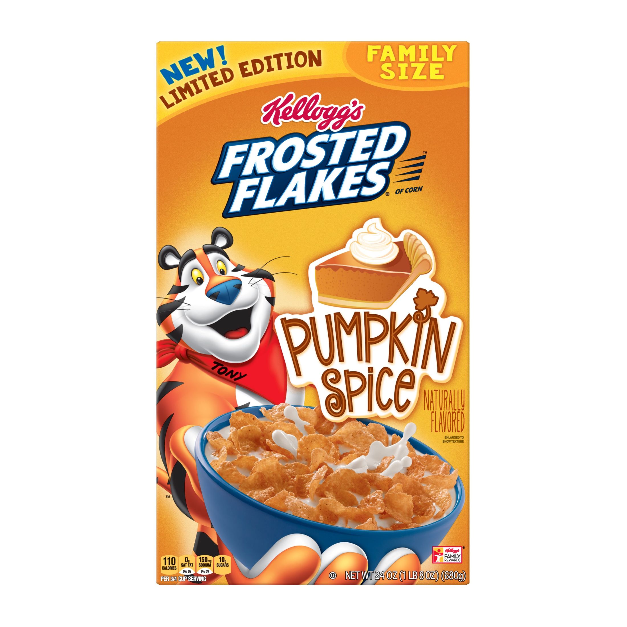 Kellogg's Frosted Flakes Pumpkin Spice Cold Breakfast Cereal, Family Size, 24 oz Box - image 3 of 8