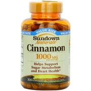 Sundown Naturals Cinnamon 1000mg Capsules, 200 ea (Pack of 3)