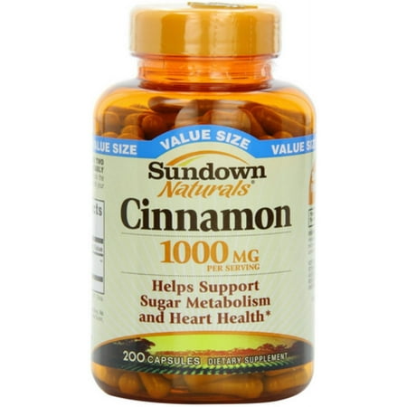 Sundown Naturals Cinnamon 1000mg Capsules, 200 ea (Pack of 3)