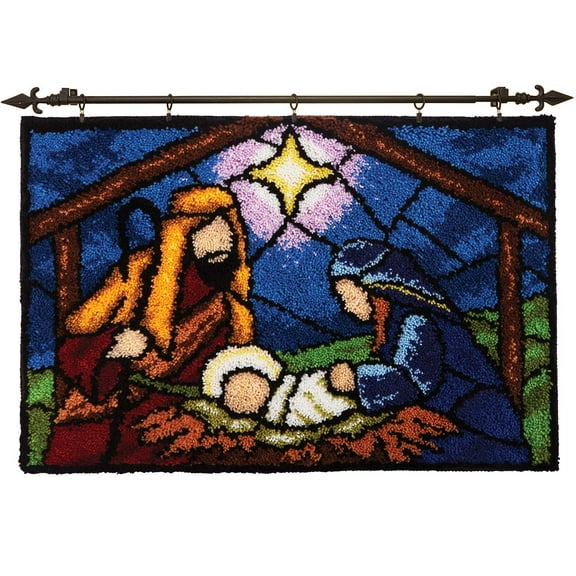 Herrschners® Stained Glass Nativity Latch Hook Kit