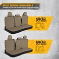 thumbnail image 4 of CAT Beige Rear Seat Cover for Trucks, Cars & SUVs – Heavy-Duty Oxford Canvas – 60/40 Split Bench Protector – Durable Back Seat Cover for Work Trucks, Pets, Travel – Car & Truck Interior Accessory, 4 of 9
