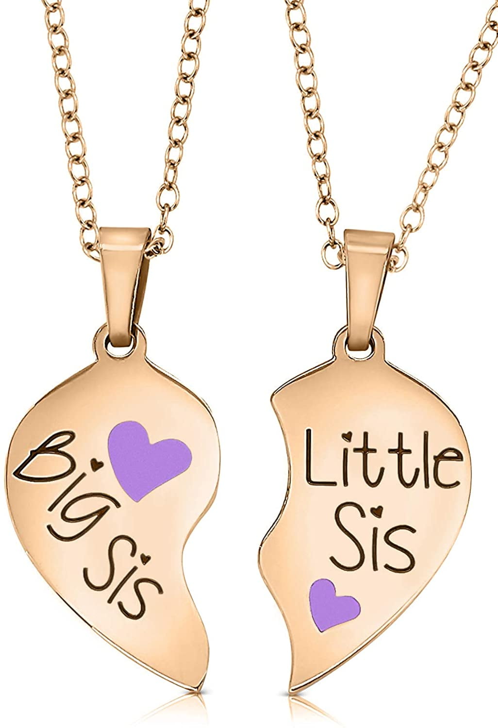 Big Sis \u0026 Lil Sis Gifts Heart Necklace 