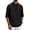 #7-Black-A0719MM, variant on Fishing Shirts for Men Stand Collar Henley 3/4 Roll Up Sleeve Men's Button Down Shirt Solid Color Summer Beach Henley Shirts for Men Black 5XL