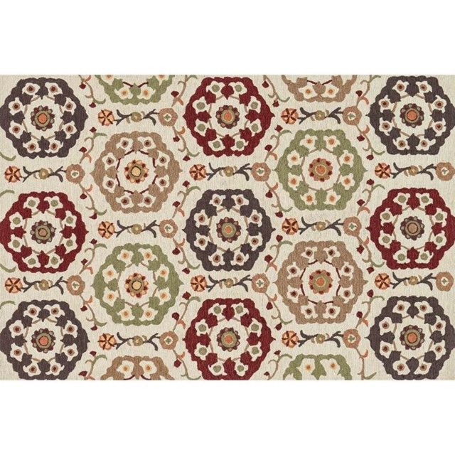 Loloi Francesca 5' x 7'6" Hand Hooked Rug in Beige