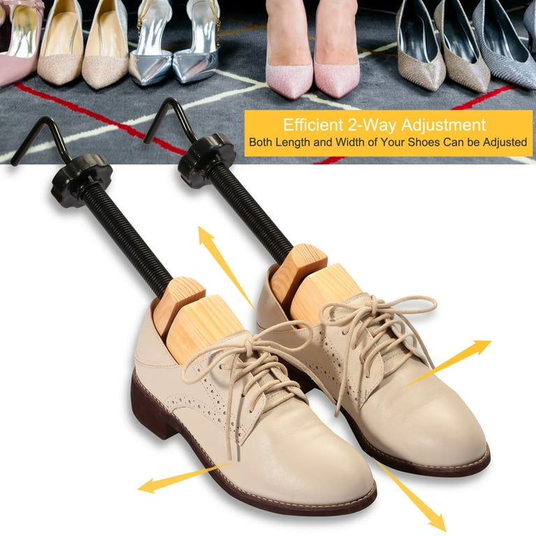 iMountek 2Pcs Shoe Stretcher 2 Way Shoe Widener Expander Shoe Tree Adjustable Length Width Tough Wooden