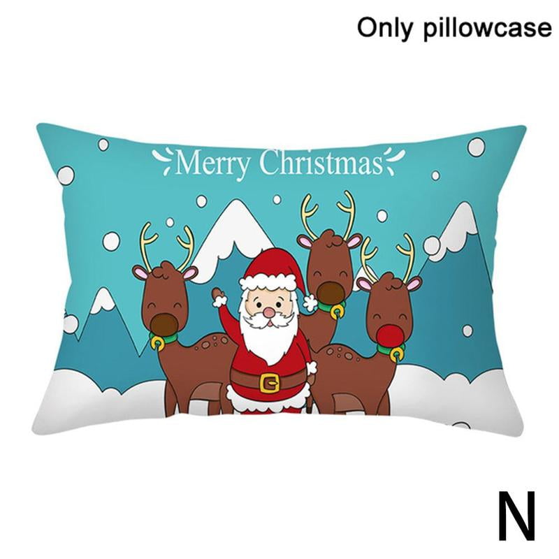 18"Christmas Pillow Case Sofa Cushion Covers Home Xmas Santa Elk Snowflake Decor 