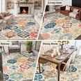 thumbnail image 6 of Boho Morocco Large Area Rugs for Bedroom Living Room, Soft Non Slip Carpet Bedside Rug, Retro Farmhouse Ethnic Neutral Aesthetic Rectangle Floor Cover Kitchen Accent Rug 5'x8' for Dining Room/Office, 6 of 9