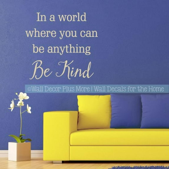 Be Anything Kind Inspirational Quotes Sticker Decals Bathroom Art Decor 23x21-Inch Beige