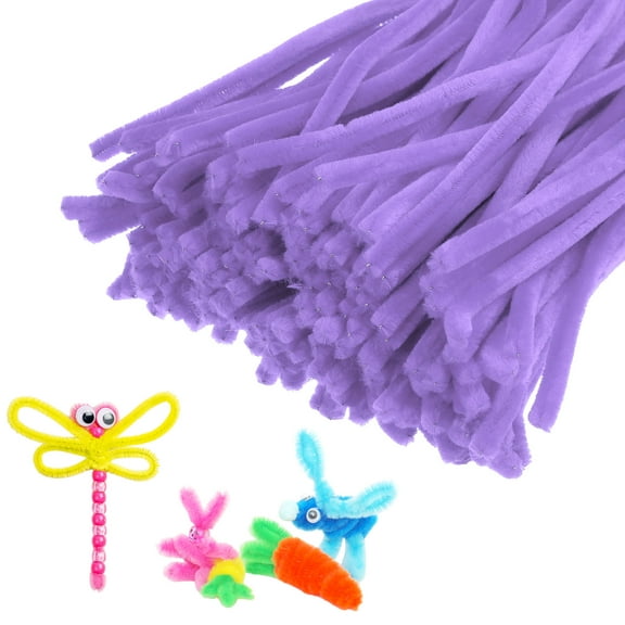 Uxcell 200-Pack Pipe Cleaners Craft, 11.8" Chenille Stems for Art/Festivals Bouquet/Craft/Christmas/DIY Projects [Taro Purple]