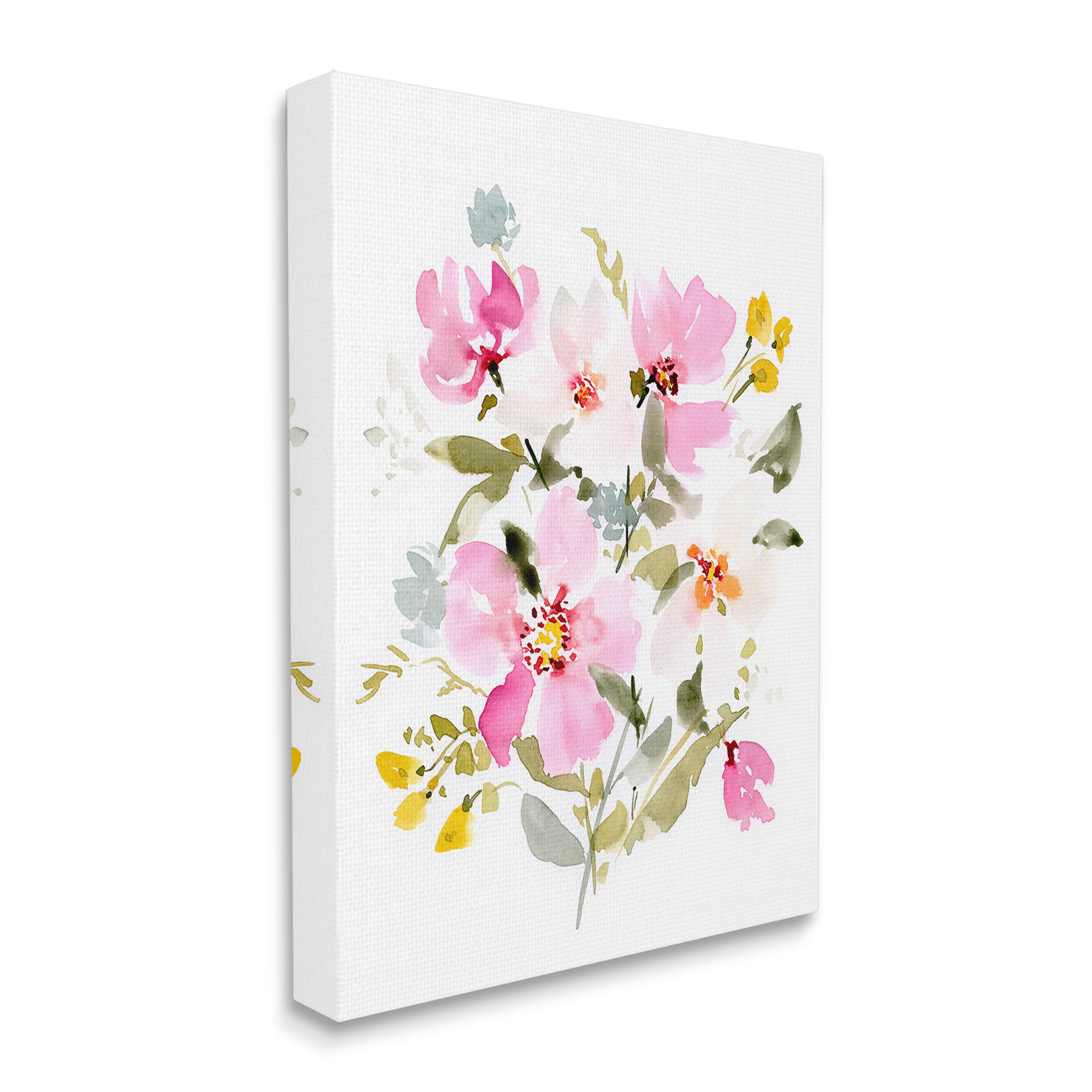 Stupell Industries Pink Cottage Blooms Botanical & Floral Painting Gallery Wrapped Canvas Art Print Wall Art, 24 x 30