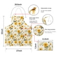 thumbnail image 7 of Beige Yellow Flower Pattern Apron-Garden Aprons for Women with Pockets-Cotton Linen Waterproof Kitchen Cooking Gardening Aprons Adjustable for Kitchen,Cooking,BBQ and Salon 33x27 Inch, 7 of 7