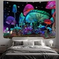 thumbnail image 2 of New for summer! Cumka Mushroom Tapestry Fantasy Waves Starry Tapestry Trippy Wall Tapestry for Bedroom Living Room Home Decor (51.2屎 x 59.1屎), 2 of 7