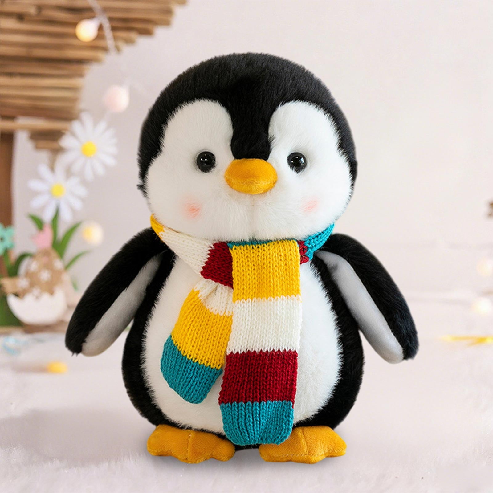 QIPOPIQ Soft Animals Penguin Toys With Scarf Custom Cute Small