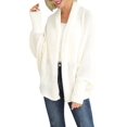 thumbnail image 3 of Women'S - Batwing Cable Knitted Slouchy Oversized Wrap Cardigan Sweater Cream White One Size, 3 of 9