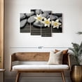 thumbnail image 3 of Elephant Stock Zen Stones And Flowers Wall Art - Horizontal Multi Panel Canvas - Hallway Wall Decor - Wellness Multi Panel - Black And Gray Decor - 43" x 27", 3 of 8