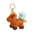 thumbnail image 1 of Llavero esponjoso con colgante de caballo de peluche del zodiaco, con bolsa de la suerte, decoración naranja, mochila, llaves, adorno de escritorio, 1 of 8