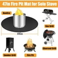 thumbnail image 2 of 48'' Fire Pit Mat for Solo Stove Bonfire,Topboutique Fireproof Mat, Round Under Grill Mat, Reusable Under Grill Mats, Waterproof Deck Fireproof Pad, Heat Resistant Mat for Grass Outdoor BBQ, Black, 2 of 7