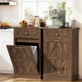 thumbnail image 7 of LEHOME Tilt-Out Trash Can Cabinet, 10 Gallon Laundry Hamper Cabinets with Drawers, for Kitchen, Dining Room and Living Room (Brown, 1 Piece), 7 of 7