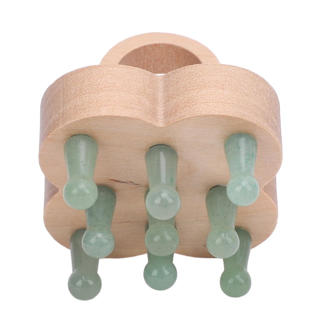 Pongnas Cabello Masajeador del cuero Cabelludo, Masajeador de Cuero Cabelludo Portátil de Madera de Madera Masaje del Cuero Cabelludo ergonómico de Cuatro Hojas de Trébol