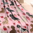 thumbnail image 3 of Pink Cute Dachshund Dog and Love Heart Blanket,Comfortable Soft Flannel Throw Blanket,All Season,Warm Lightweight Blankets for Sofa Bed Couch Living Room Chair,30"x40", 3 of 4