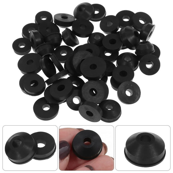 Pawsdot Black Rubber Faucet Washers with Brass Screws for Outdoor Leak Repair 1Set