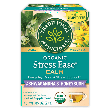 Traditional Medicinals Tea, Organic Stress Ease Calm, Tea Bags, 16 Count