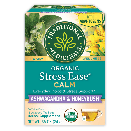 Traditional Medicinals Tea  Organic Stress Ease Calm  Tea Bags  16 Count