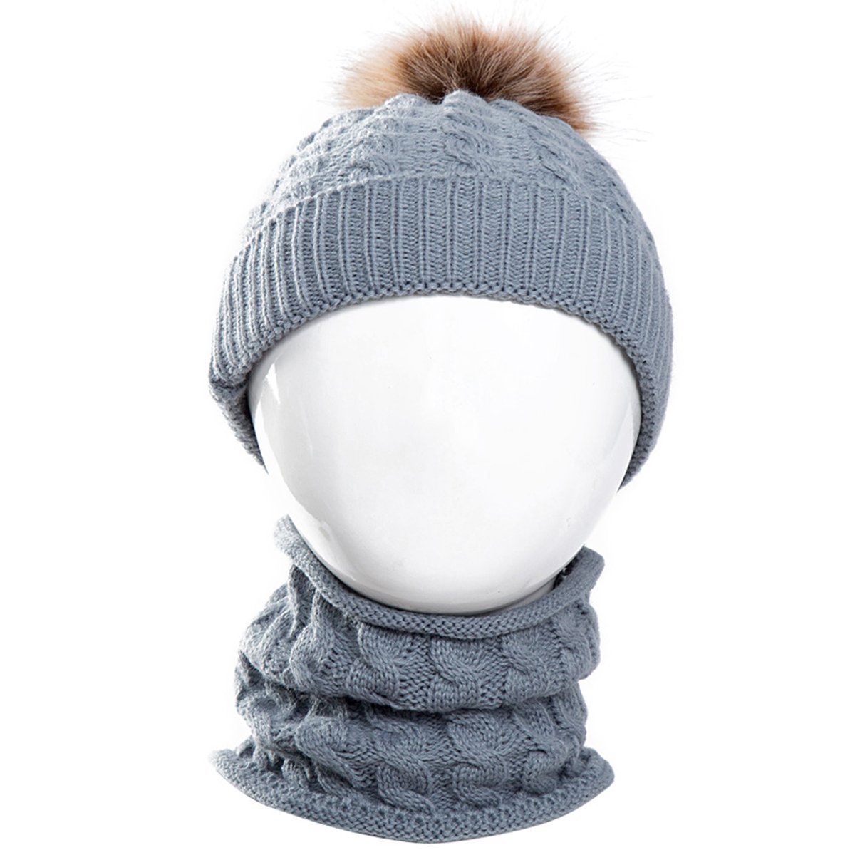 Toddler Kids Girl&Boy Baby Infant Winter Crochet Knit Hat Beanie Cap Scarf Set - image 4 of 5