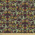 thumbnail image 2 of Ambesonne Vintage Fabric by the Yard Upholstery, Floral Boho Inspired Art, 3 Yards, Dark Pink and Slate Brown, 2 of 5