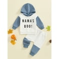thumbnail image 5 of Michellecmm Toddler Boys Fall Outfits Letter Print Contrast Color Hooded Long Sleeve Hoodies Sweatshirts and Long Pants 2Pcs Clothes Set, 5 of 9