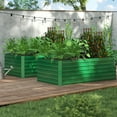 thumbnail image 3 of Raised Garden Bed, 2PCS 6x3x2ft Metal Outdoor Planter Box for Vegetables, Flowers, Herbs, Green, 3 of 7