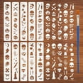 thumbnail image 1 of 10 plantillas de elementos de terror para pintar con pincel, 2 x 11 pulgadas, reutilizables, con borde de fondo ahuecado, de plástico PET., 1 of 9