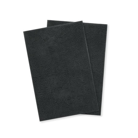 Microfiber Non Slip Bath Mat Chenille Bathroom Rug 2 Pack