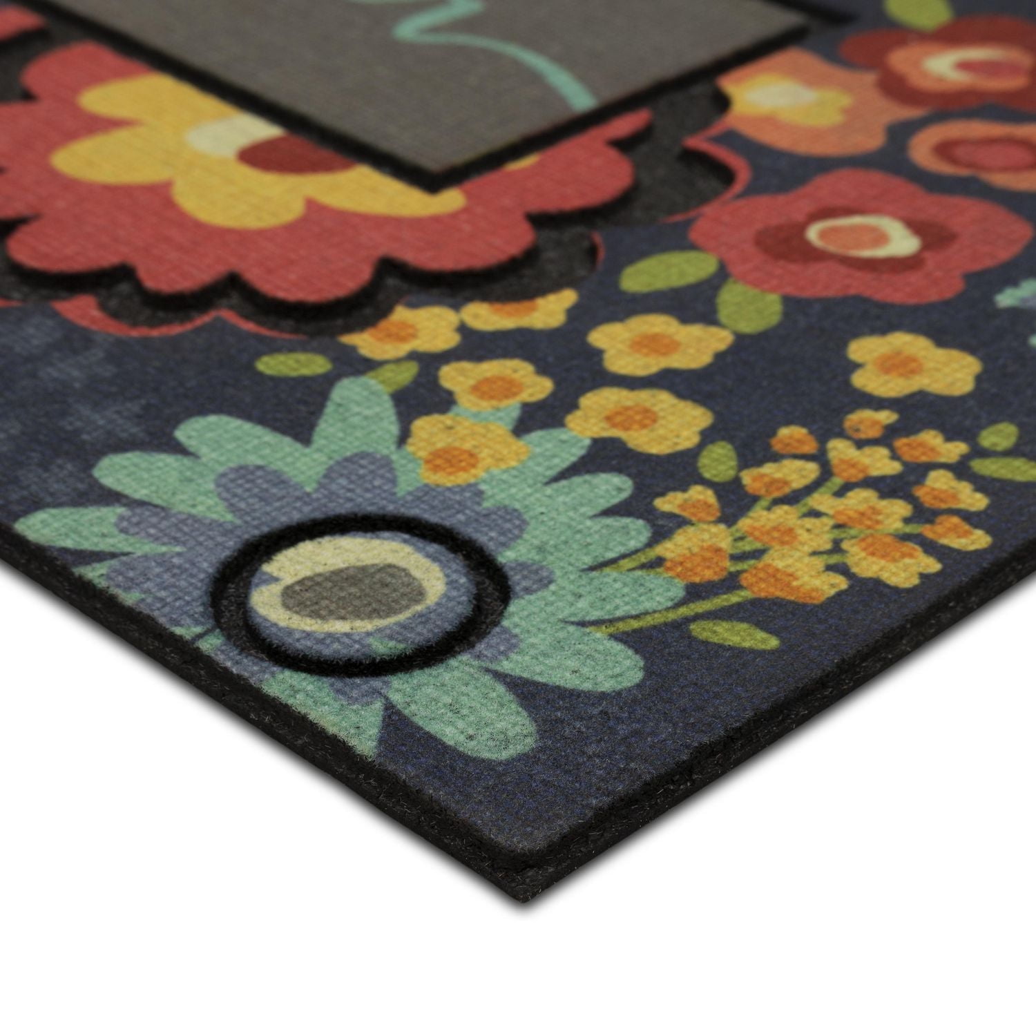 Mainstays Floral Bonjour Polyester Door Mat 18x30