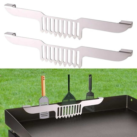 

Wmhsylg Bakeware Grease Gate Spatula Holder 11.81x2.36x0.79 Inch Stainless Griddle Grill Food Screen Adjustable Barbecue Grill Food Mesh Hold Barbecue Accessories For Silver