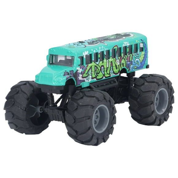 Model 1:43 Scale Bus Car Model Alloy Large Wheels High Simulation Pull Back School Bus Toy